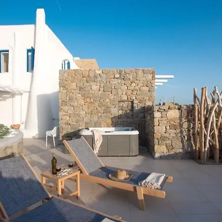 Romantic Mykonian Oasis With Jacuzzi & Sea View *